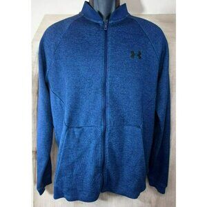 Under Armour Mens Blue Fitted Full-Zip Jacket Large - Baseball Collar